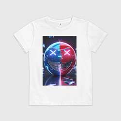 Футболка хлопковая детская Смайлик твоего настроения, цвет: белый