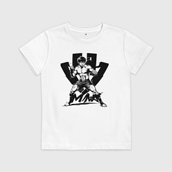 Футболка хлопковая детская ММА аниме, цвет: белый