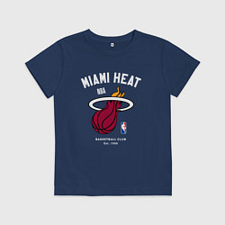 Футболка хлопковая детская Майами Хит - НБА, цвет: тёмно-синий