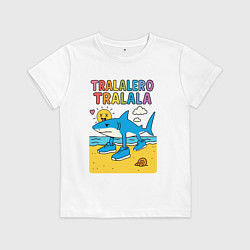 Детская футболка Тралалеро Тралала на пляже