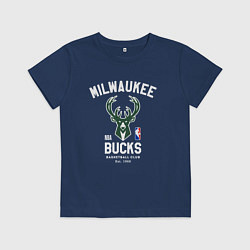 Футболка хлопковая детская Милуоки Бакс - НБА, цвет: тёмно-синий