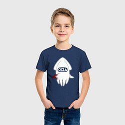 Футболка хлопковая детская Символ кальмар, цвет: тёмно-синий — фото 2