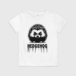 Футболка хлопковая детская Ежик с шипами, цвет: белый