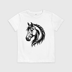 Футболка хлопковая детская Грациозная лошадь, цвет: белый