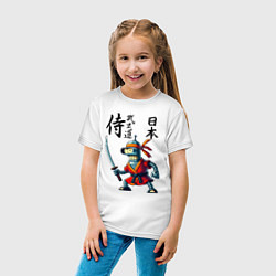 Футболка хлопковая детская Bender bending robot with katana - samurai, цвет: белый — фото 2