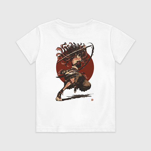 Детская футболка Ярость девушки самурая / Белый – фото 2