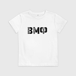 Футболка хлопковая детская ВМФ - трафаретный стиль, цвет: белый