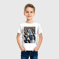 Футболка хлопковая детская Bender bending robot among the penguins, цвет: белый — фото 2