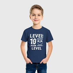Футболка хлопковая детская 10 уровень игры разблокирован, цвет: тёмно-синий — фото 2