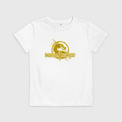 Футболка хлопковая детская Mortal kombat 2 - dragon logo, цвет: белый