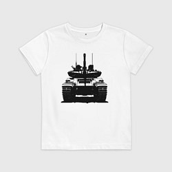 Футболка хлопковая детская Черный танк, цвет: белый