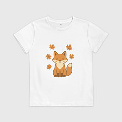 Детская футболка Лиса с листьями