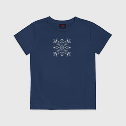 Футболка хлопковая детская Этнический узор пейсли, цвет: тёмно-синий