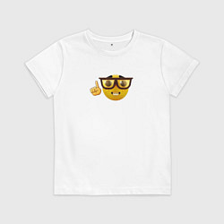 Футболка хлопковая детская Смайл-ботан, цвет: белый