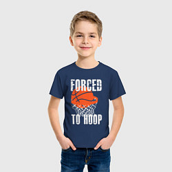Футболка хлопковая детская Forced to hoop, цвет: тёмно-синий — фото 2