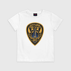 Футболка хлопковая детская Gotham city police, цвет: белый