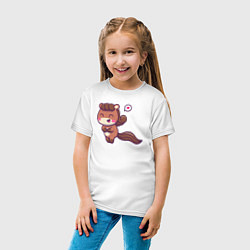 Футболка хлопковая детская Забавная лошадка, цвет: белый — фото 2