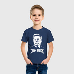 Футболка хлопковая детская Взгляд в космос Илона Маска, цвет: тёмно-синий — фото 2