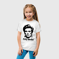 Футболка хлопковая детская Молодой Энди Уорхол, цвет: белый — фото 2