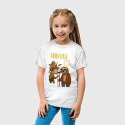 Футболка хлопковая детская Nirvana ленивцы, цвет: белый — фото 2
