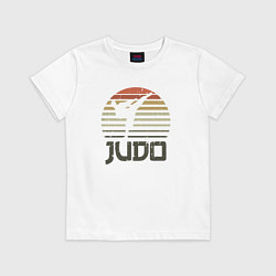 Футболка хлопковая детская Judo fighter, цвет: белый