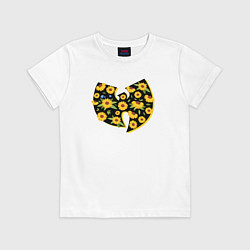 Футболка хлопковая детская Wu-Tang flowers, цвет: белый