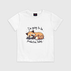 Футболка хлопковая детская Очень ленивый нот, цвет: белый