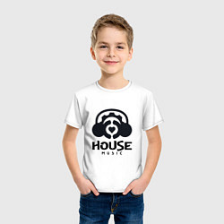 Футболка хлопковая детская House Music Logo with Heart, цвет: белый — фото 2