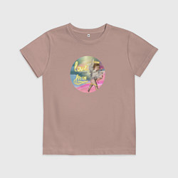 Футболка хлопковая детская Сначала полюби себя, цвет: пыльно-розовый