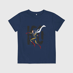 Футболка хлопковая детская Ванпанчмен КО, цвет: тёмно-синий