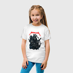 Футболка хлопковая детская Metallica волки, цвет: белый — фото 2