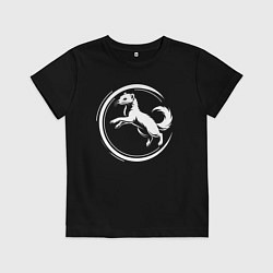 Футболка хлопковая детская Геральдическая куница Уфа, цвет: черный