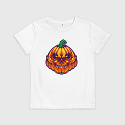 Футболка хлопковая детская Ghost pumpkin, цвет: белый