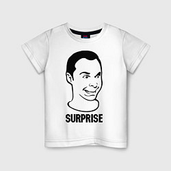 Футболка хлопковая детская Sheldon surprise, цвет: белый