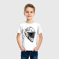 Футболка хлопковая детская Черная вратарская маска, цвет: белый — фото 2