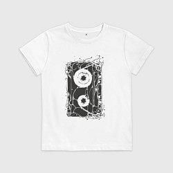 Футболка хлопковая детская Кассета, цвет: белый