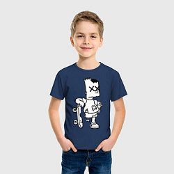 Футболка хлопковая детская Bart Simpsons Zombie, цвет: тёмно-синий — фото 2
