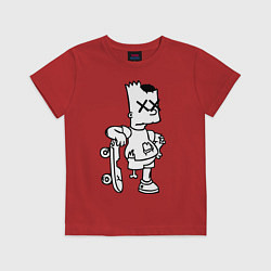 Футболка хлопковая детская Bart Simpsons Zombie, цвет: красный