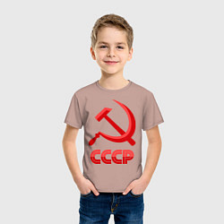 Футболка хлопковая детская СССР Логотип, цвет: пыльно-розовый — фото 2