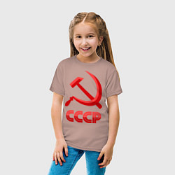 Футболка хлопковая детская СССР Логотип, цвет: пыльно-розовый — фото 2