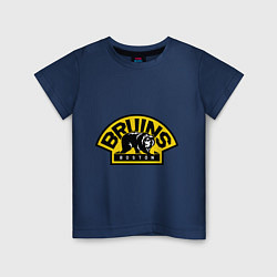 Футболка хлопковая детская HC Boston Bruins Label, цвет: тёмно-синий