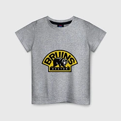 Футболка хлопковая детская HC Boston Bruins Label, цвет: меланж