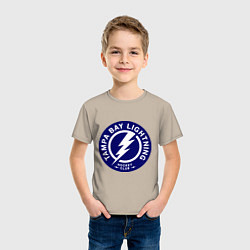 Футболка хлопковая детская HC Tampa Bay Lightning, цвет: миндальный — фото 2