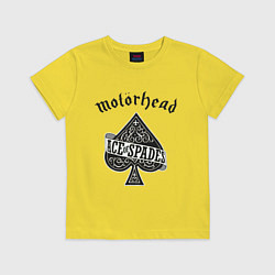 Футболка хлопковая детская Motorhead: Ace of spades, цвет: желтый