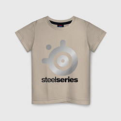 Футболка хлопковая детская SteelSeries, цвет: миндальный