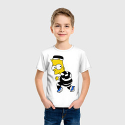 Футболка хлопковая детская Заключенный Барт, цвет: белый — фото 2