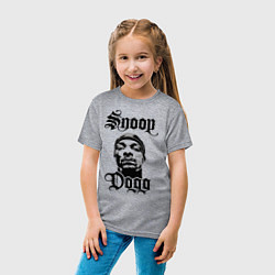 Футболка хлопковая детская Snoop Dogg Face, цвет: меланж — фото 2