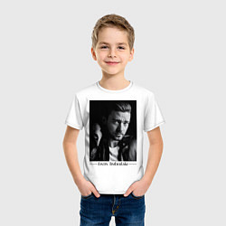 Футболка хлопковая детская Justin Timberlake: portrait, цвет: белый — фото 2