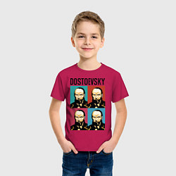 Футболка хлопковая детская Dostoevsky, цвет: маджента — фото 2