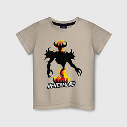 Футболка хлопковая детская Nevermore Fire, цвет: миндальный